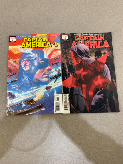 Captain America #1–3 (2018) Marvel Comics Coates Yu VF/NM Steve Rogers Set