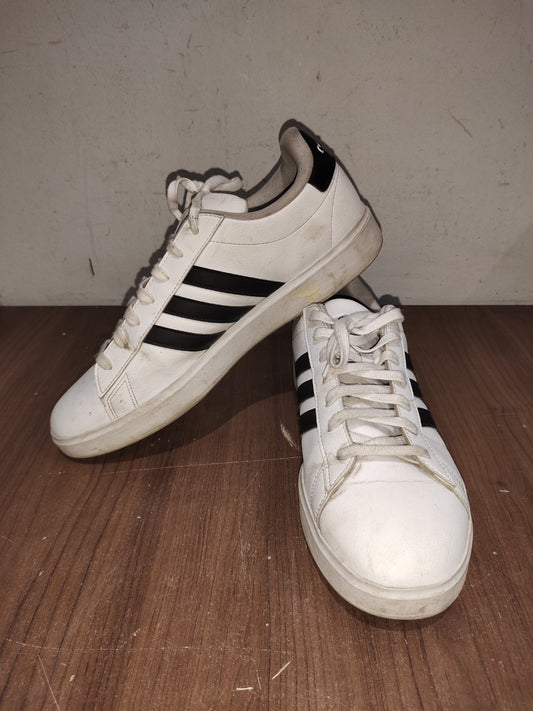 Adidas Neo Baseline Men's AGW9195 Tennis Shoes White Black - Size - 13(US)