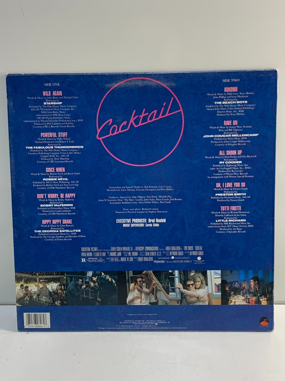 COCKTAIL Film Soundtrack LP Tom Cruise Elisabeth Shue Bobby McFerrin Beach Boys