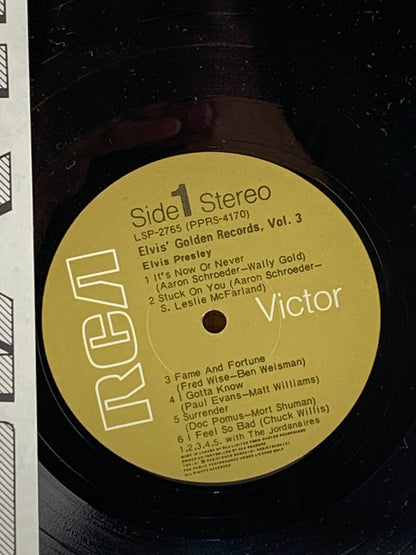 ELVIS GOLDEN RECORDS VOLUME 3 ALBUM VINYL ALBUM, ORIGINAL BRITISH 1964