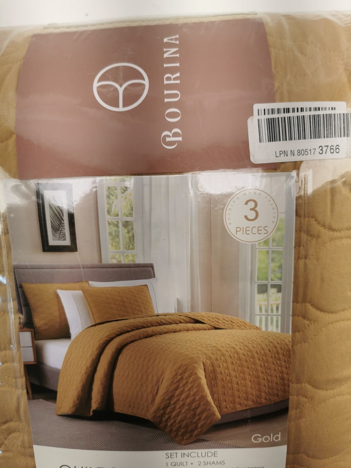 BOURINA Embroidery Quilt Set Coverlet Set 3-Piece Microfiber Bedspread Included