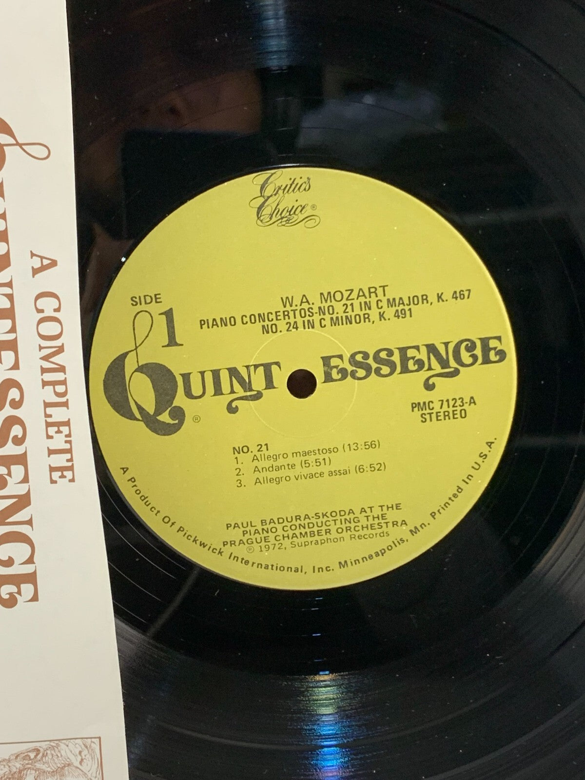 Vinyl LP: Paul Badura-Skoda, "Mozart Piano Concertos Nos 21 & 24," 1972 Stereo