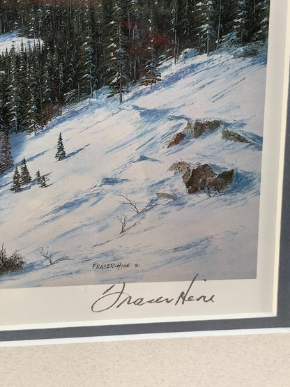 FRASER HINE "THE LAST RUN" art print Via Train Rocky Mountains