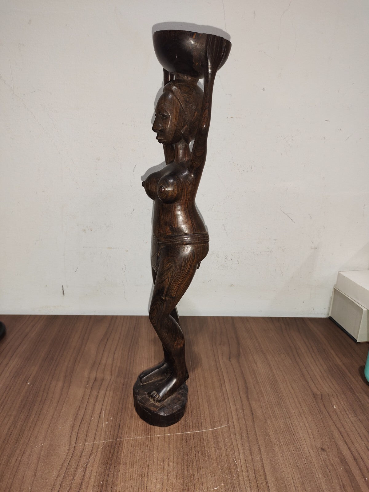 Vintage Nude Balinese Klungkung Wood Wooden Carving Woman Bali Carved 20-Inches