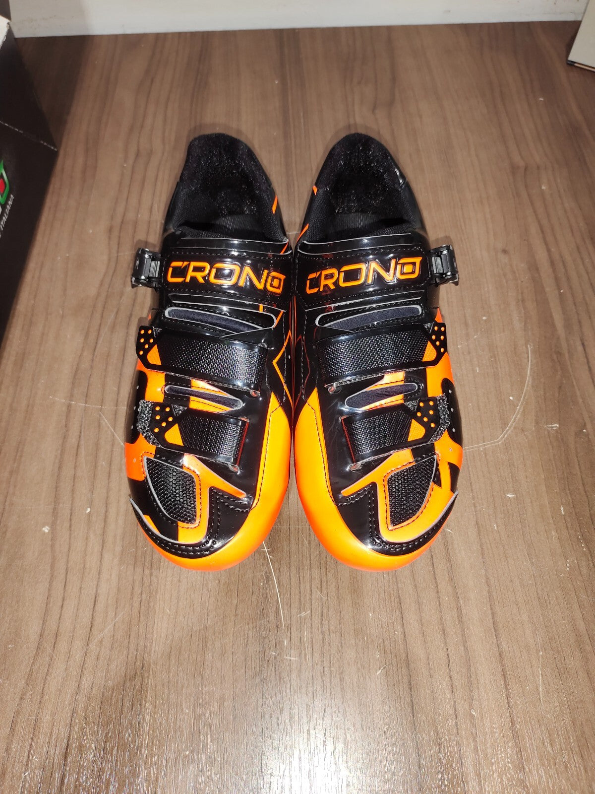 Crono CX-3 17 Mountain Bike Gravel BMX Shoes - Black Orange - Size - 42.5 (EUR)