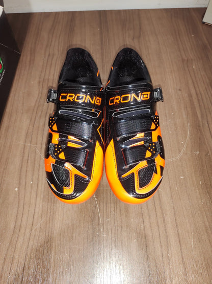 Crono CX-3 17 Mountain Bike Gravel BMX Shoes - Black Orange - Size - 42.5 (EUR)