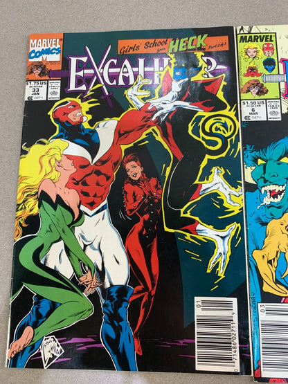 Excalibur #7 & #33 Marvel Comics