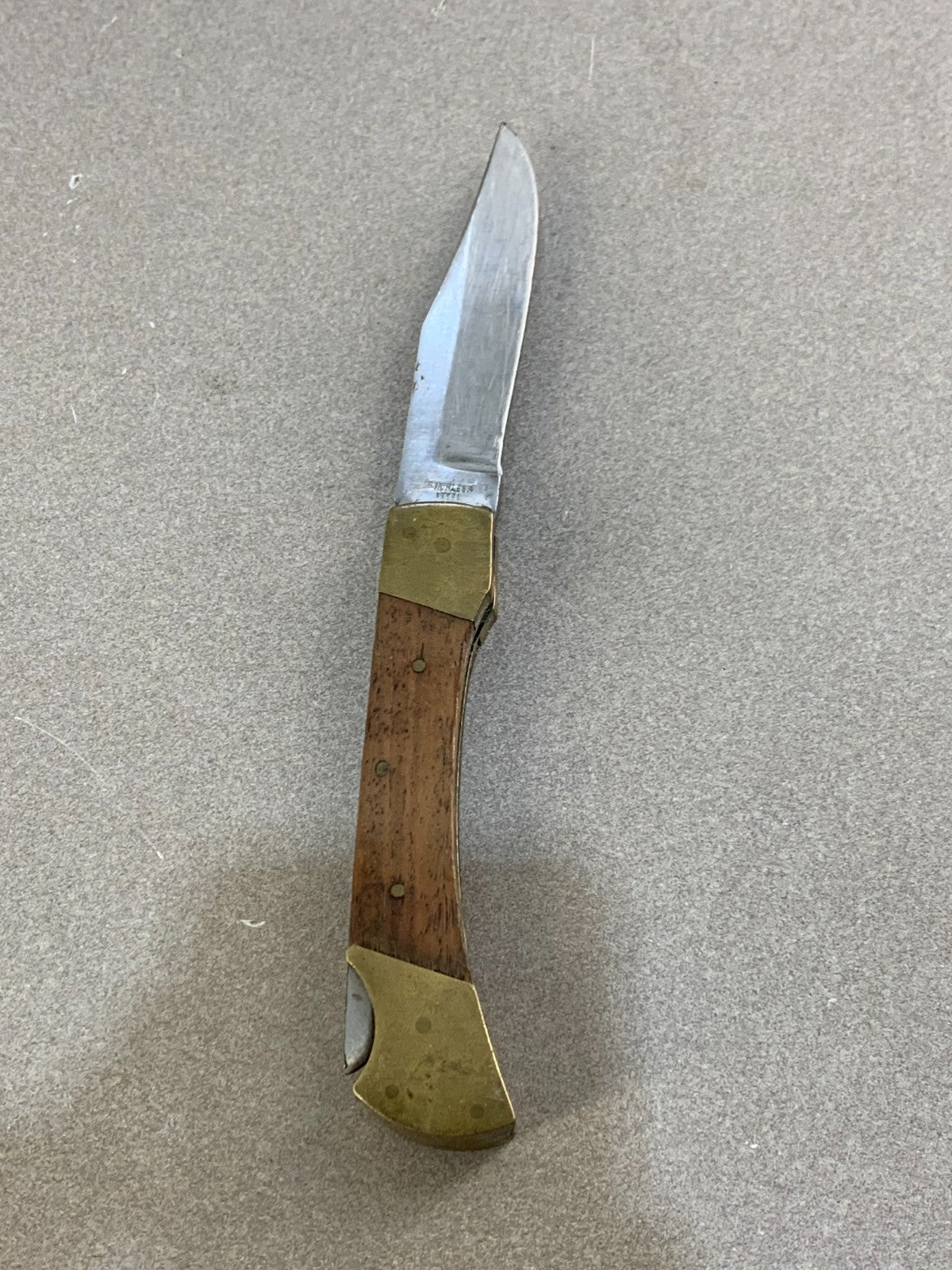 Vintage Antique Stainless Brass Single Blade Folding Pocket Knife