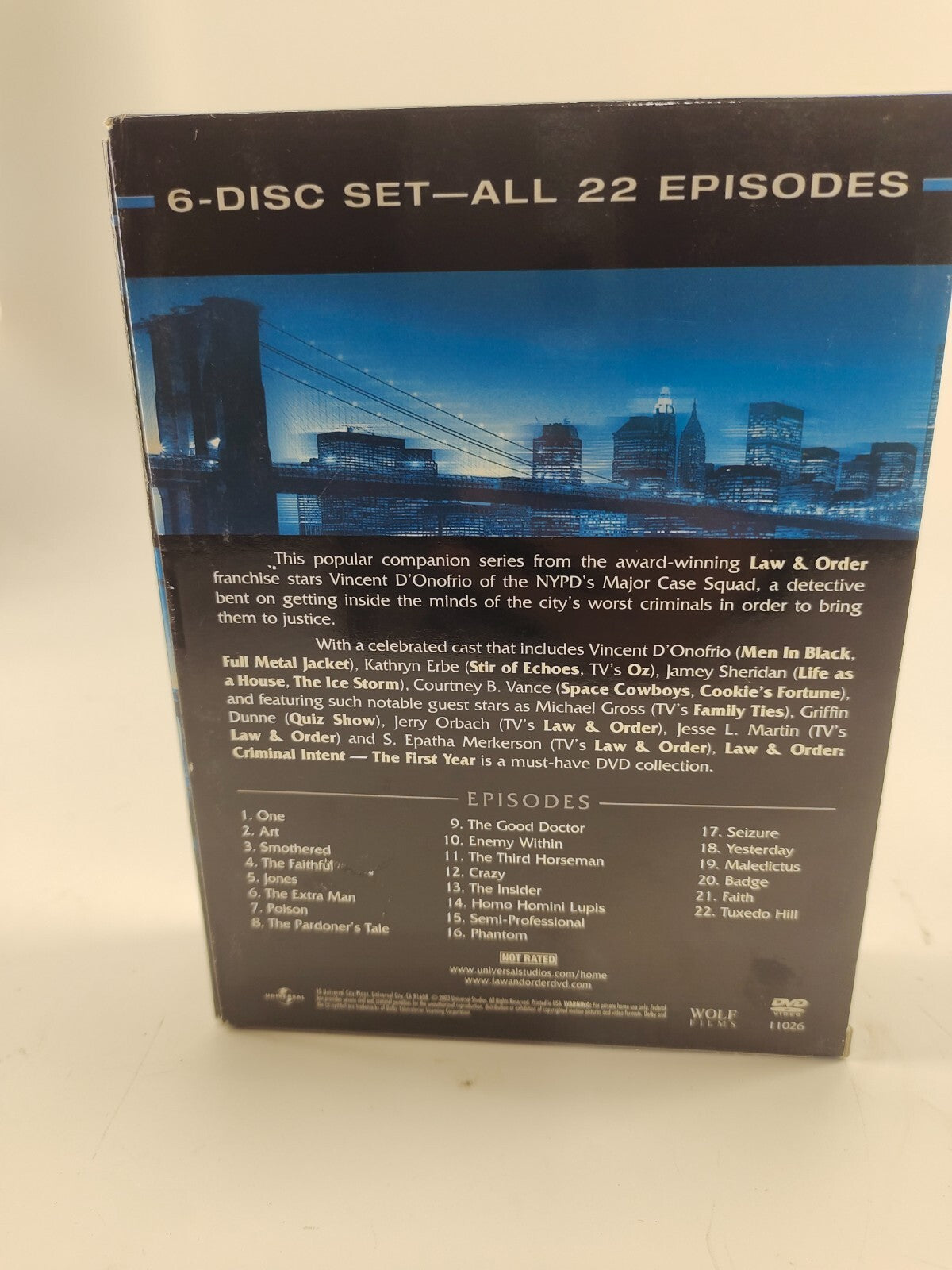 Law and Order Criminal Intent - 6 DVDs, 22 Episodes