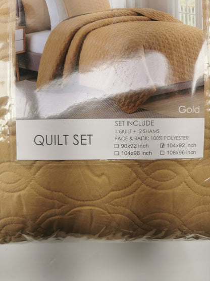 BOURINA Embroidery Quilt Set Coverlet Set 3-Piece Microfiber Bedspread Included