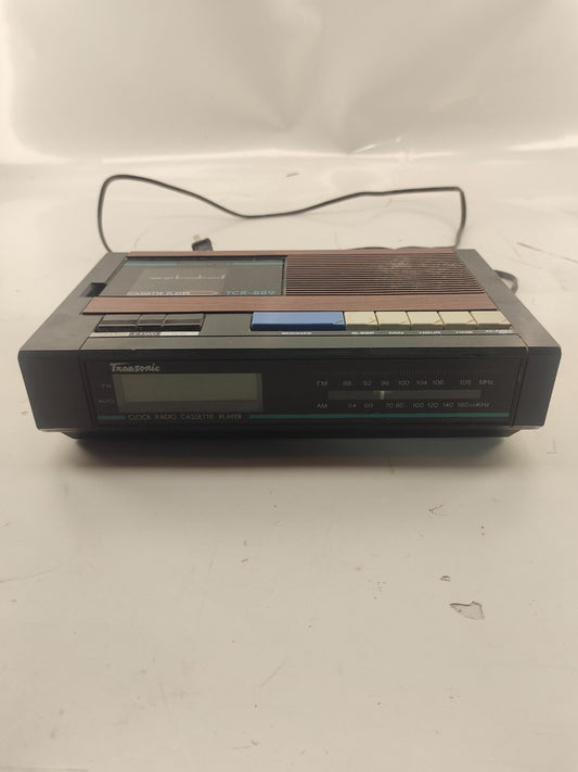 VTG Transonic AM/FM Clock Radio Cassette Recorder Clock & Alarm