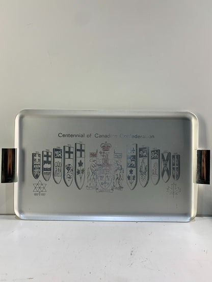 Vintage 1867-1967 Canadian Centennial Aluminum Serving Tray