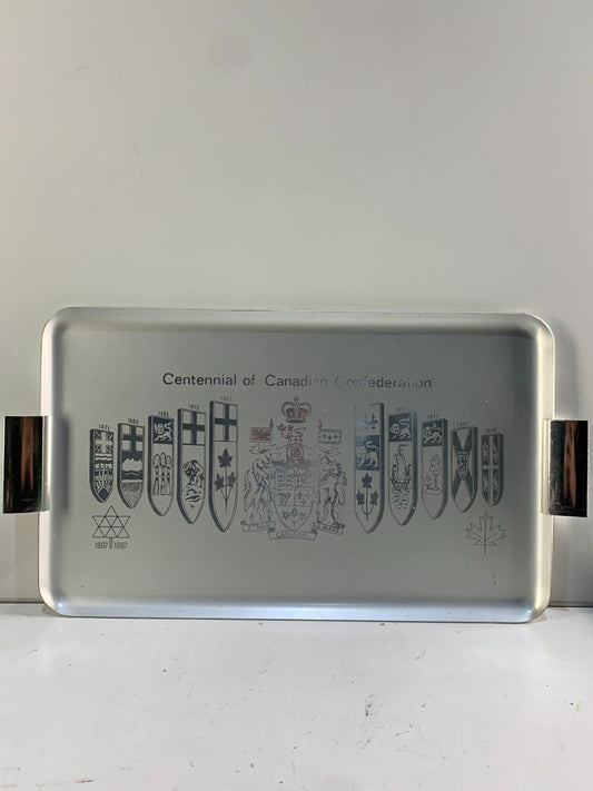 Vintage 1867-1967 Canadian Centennial Aluminum Serving Tray