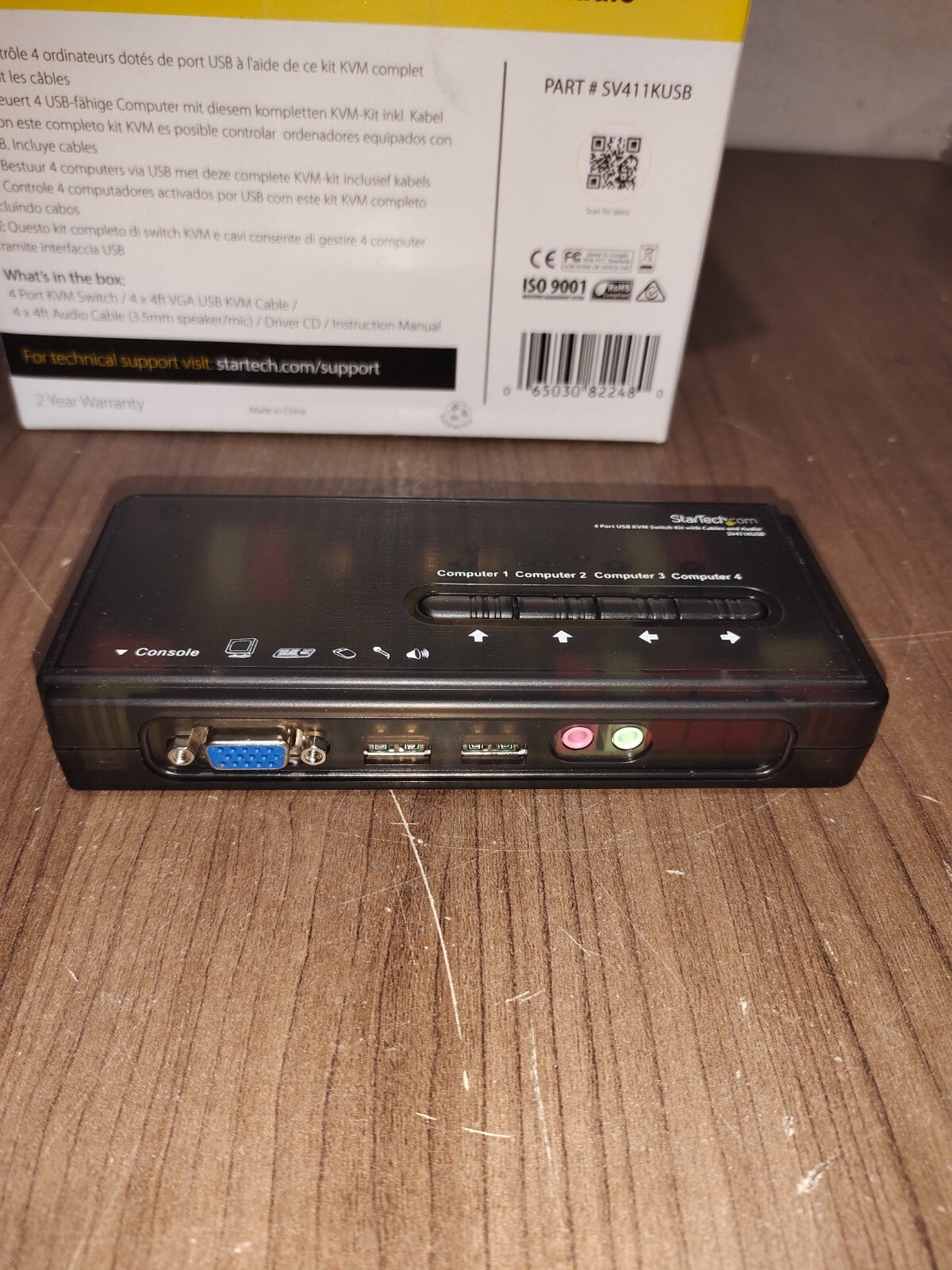 StarTech 4 Port Black USB KVM Switch - SV411KUSB