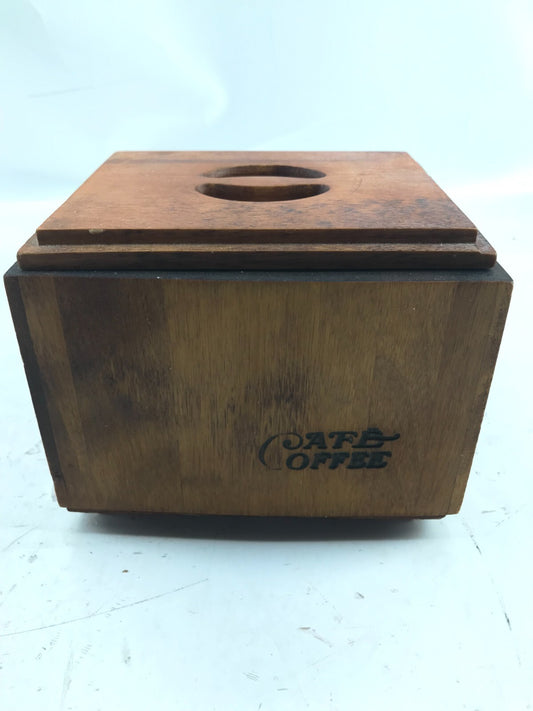 Baribomaid coffee wooden canister 7x6x5