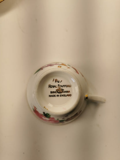Assorted bone china set 4 cups and 10 saucers. Made in England/Japan/China