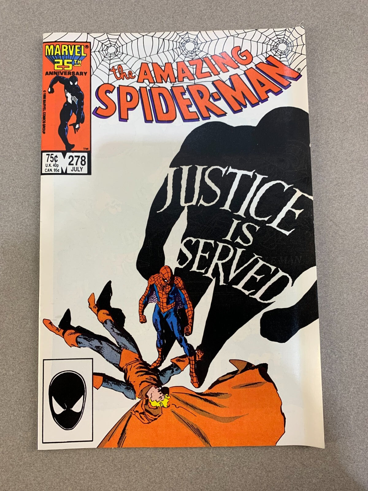 AMAZING SPIDER-MAN #278 1986 Marvel Death of Wraith