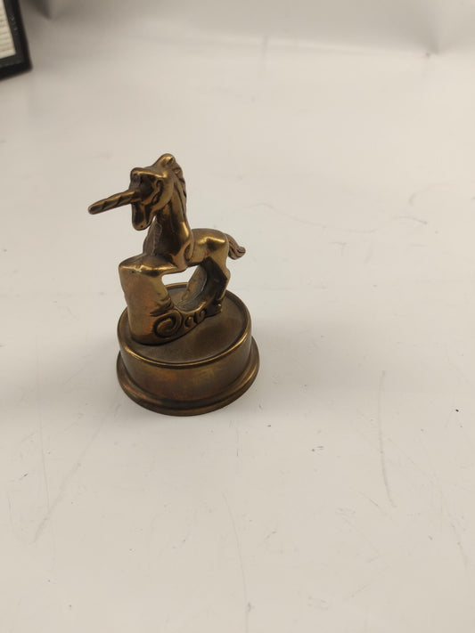 Vintage Solid Brass Unicorn Figurine - Small Size
