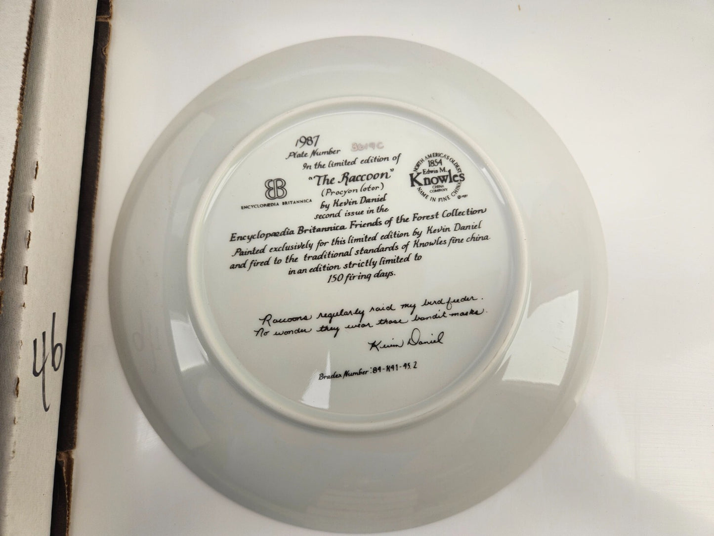 Edwin M Knowles/Kevin Daniel 1987 - The Raccoon - Plate