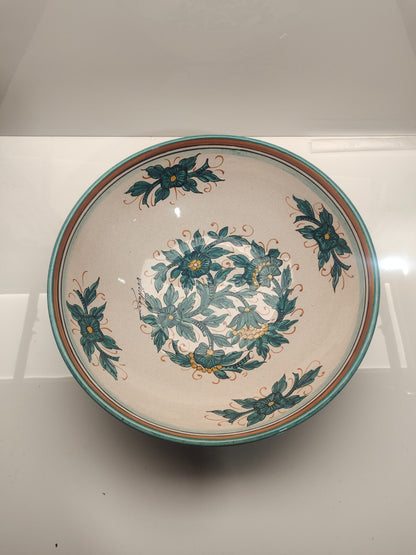 Vintage Printed Bowl Green and White - Set of 2