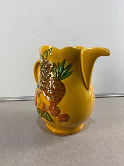 California Pottery Raised Fruit Design Pitcher