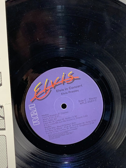 Elvis Presley--Elvis in Concert-2 Record Set--RCA Records 1977 APL 2-2587