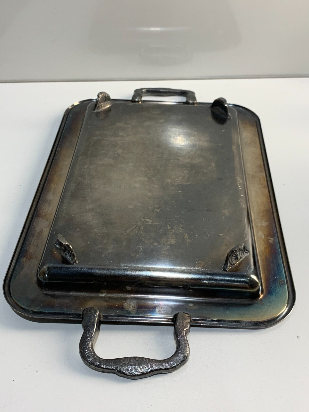 Silverplate 2 Handle Tray Footed Beautiful Design Etched