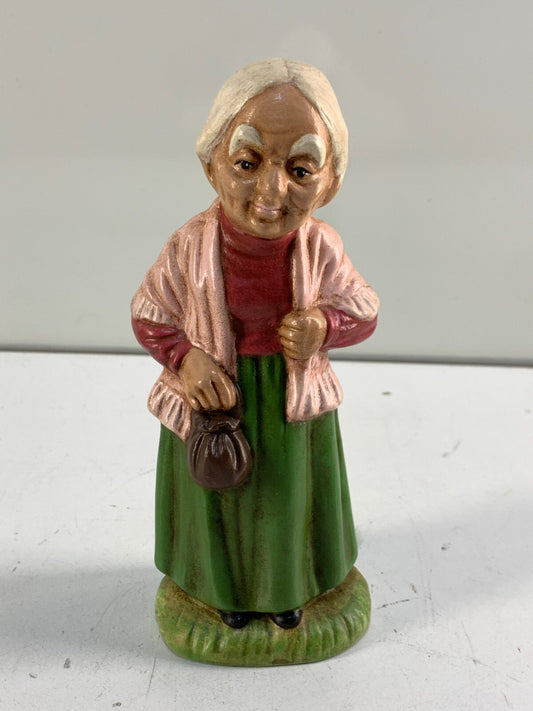 Vintage Ceramic Hand-Painted Old/ Elderly Woman Figurines 1960's