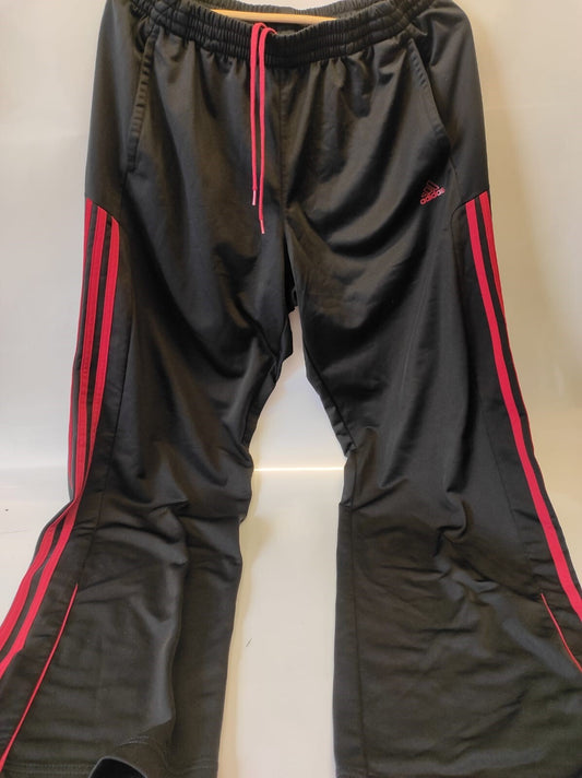 Adidas Jog pants Warm Ups L Black Red Stripes
