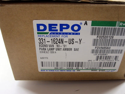 DEPO FORD E-100 ECONOLINE '83-'91 PARK LAMP AMBER 331-1624N-US-Y