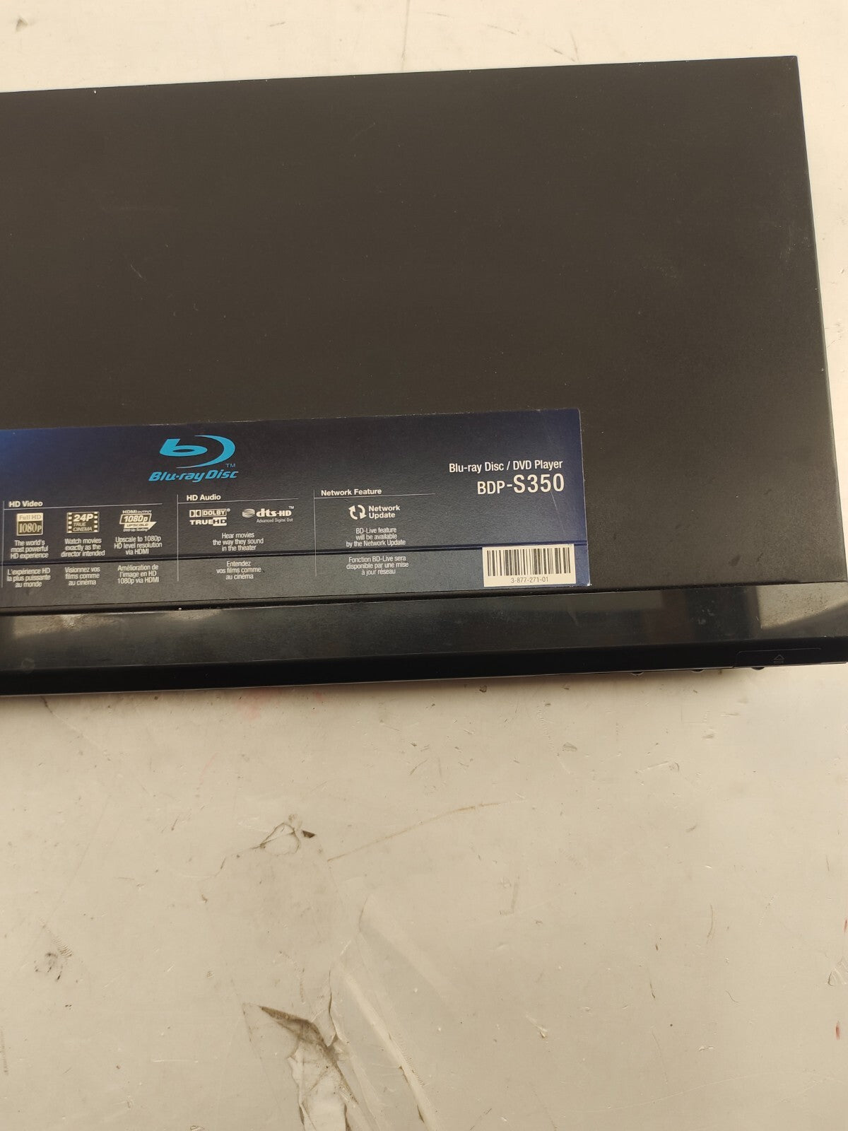 Sony Blu-Ray DVD/CD Player Model BDP-S350 HD 1080P