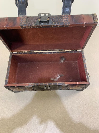 Beautiful Chest With A Metal Latch With Leather Straps