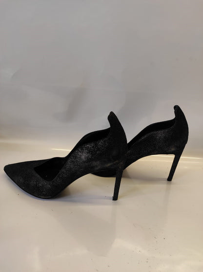 DELMAN Black Suede Size 8 1/2 Pumps Heels 8.5 Shoes