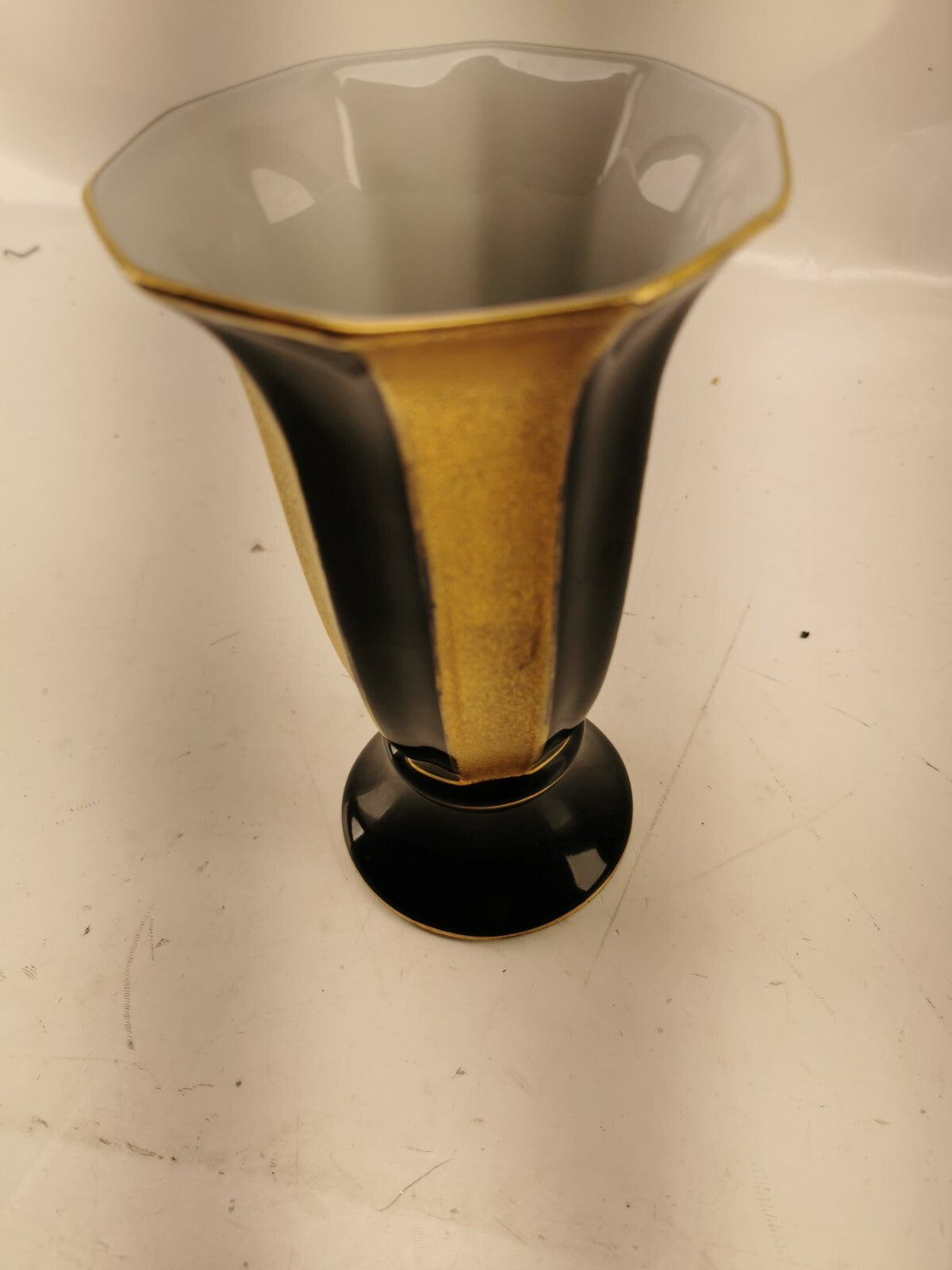 Vase cobalt blue gold iimenau 1960s