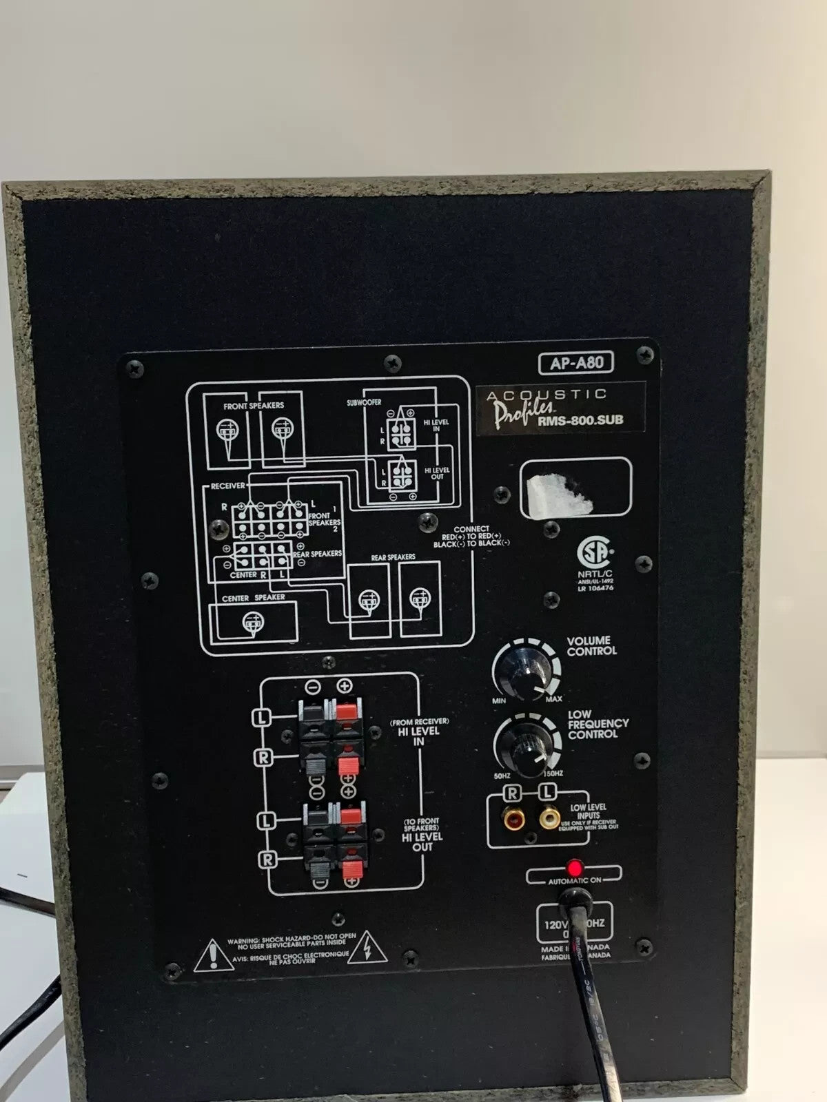 Acoustic Profile RMS-800.sub Subwoofer only