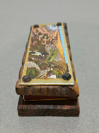 Vintage Beautifully Crafted Wooden Matchbox Holder Box SOUVENIR DE GRAN CANARIA