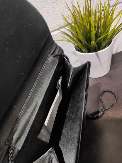 Carolyne Barton Night Black Velvet Evening Bag Purse Clutch