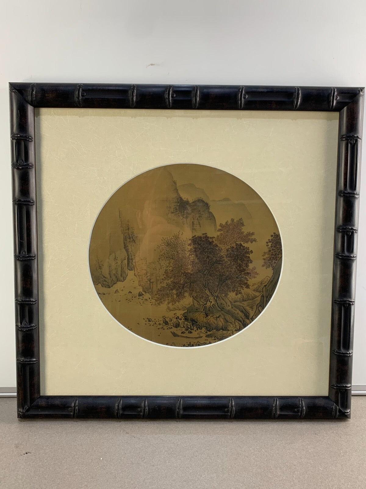 Framed Chinese Art – Autumn Mountain Red Tree – Xiao Zhao Landscape Print