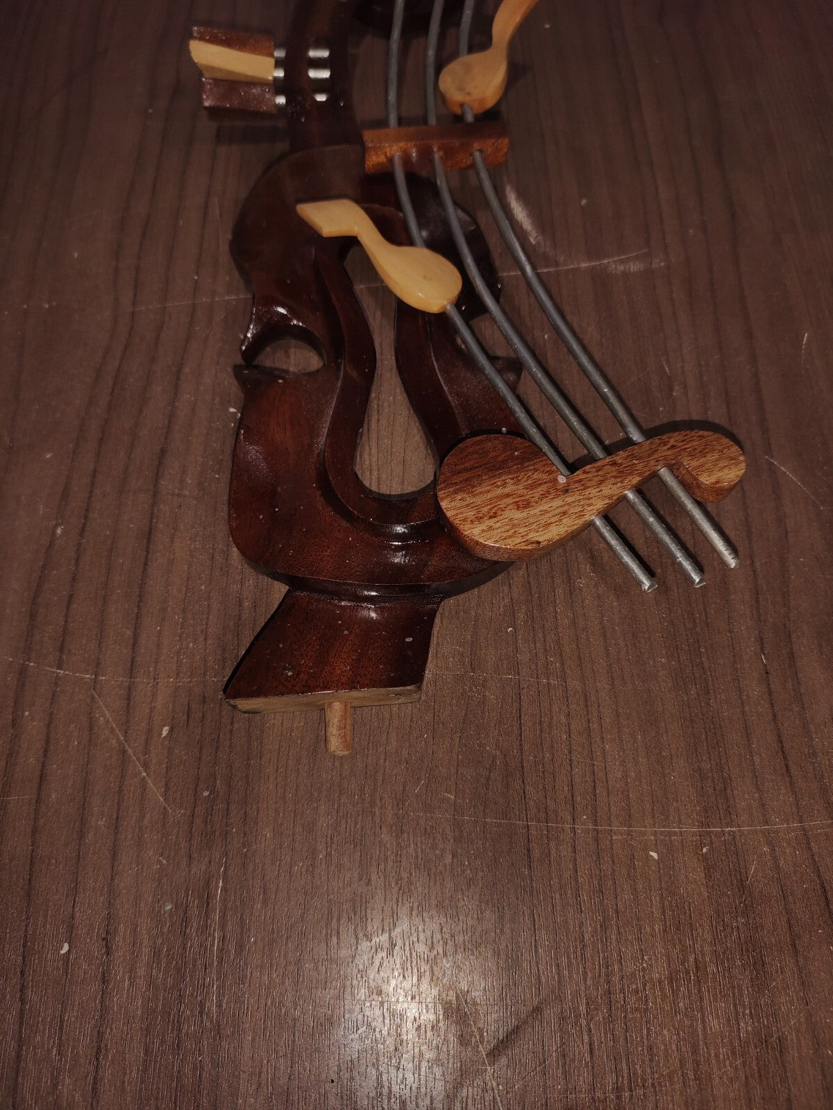 Unique Abstract Stained Wooden Hand Carved Violin