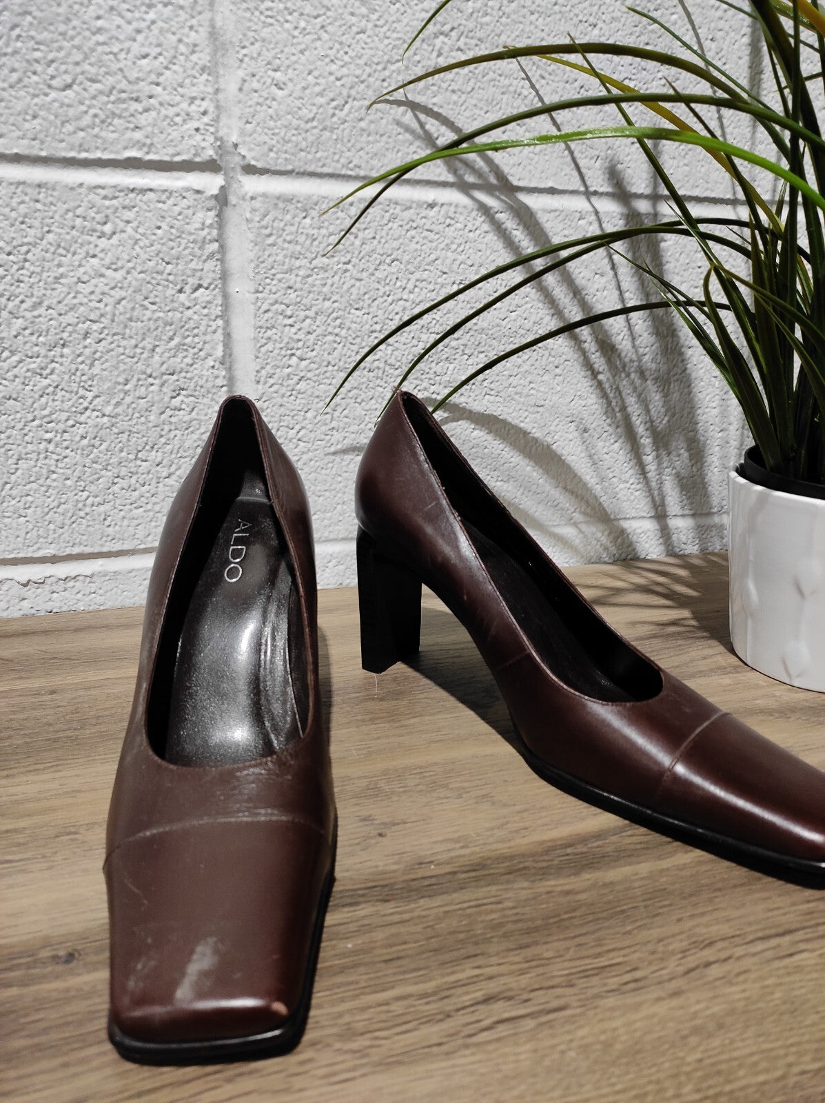 Aldo Women's Size 37 (US 6.5) High Heel Wedge Shoes Coffee Brown