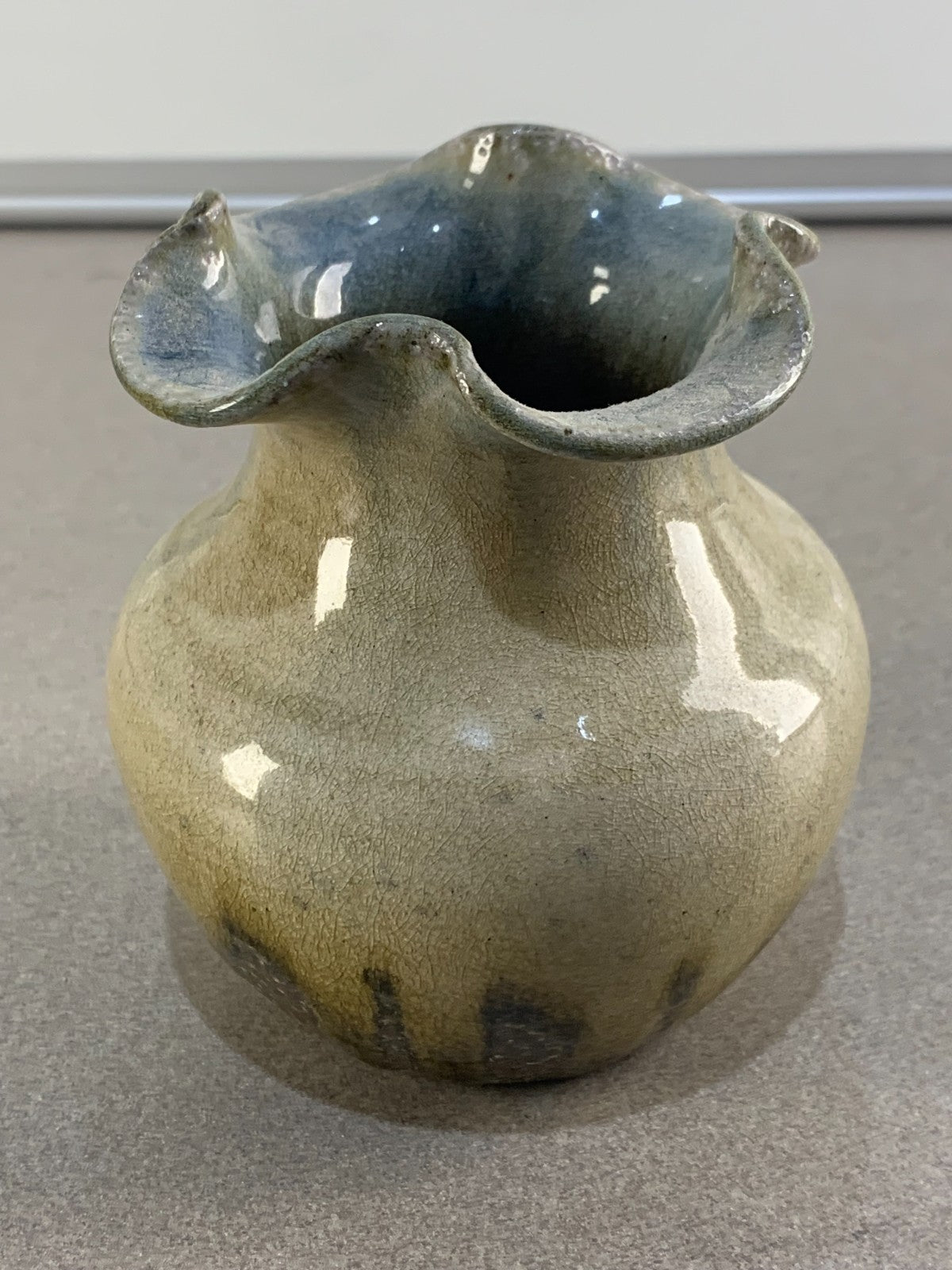 Vintage Handmade Studio Art Pottery Pitcher Carafe Handles Artist Signed Pottery