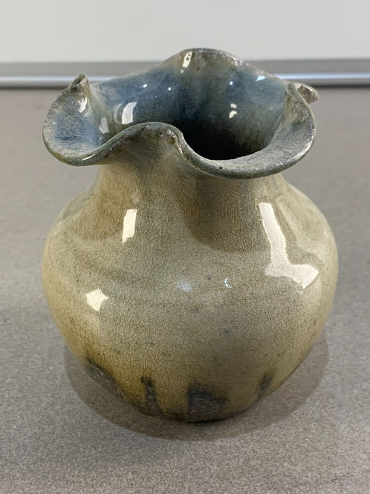 Vintage Handmade Studio Art Pottery Pitcher Carafe Handles Artist Signed Pottery