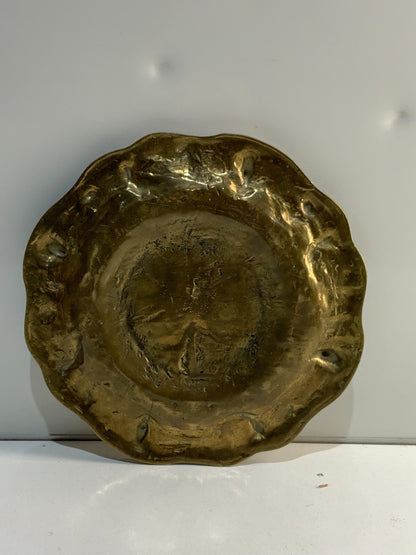 Vintage Round Brass Plate