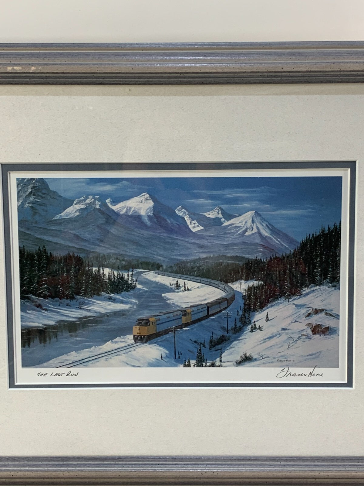 FRASER HINE "THE LAST RUN" art print Via Train Rocky Mountains