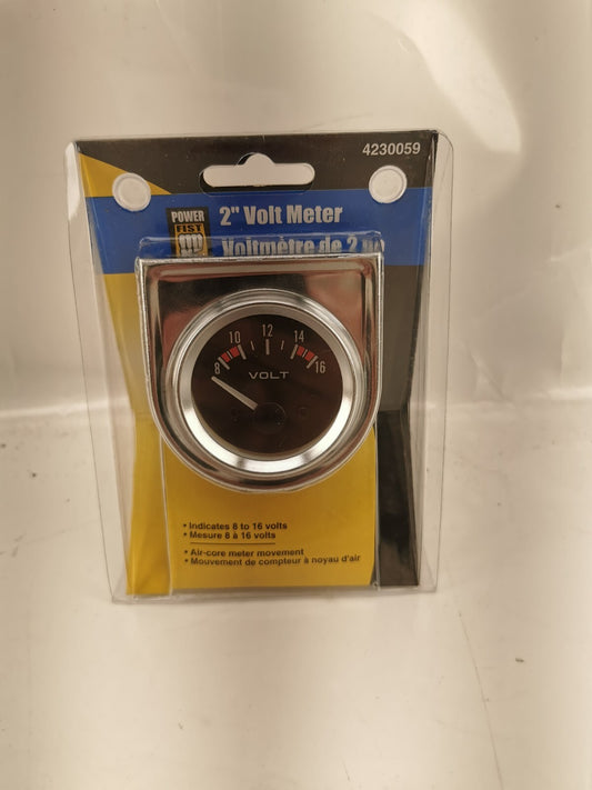 Power Fist Universal 2" volt meter 8-16V Voltmeter BNIB