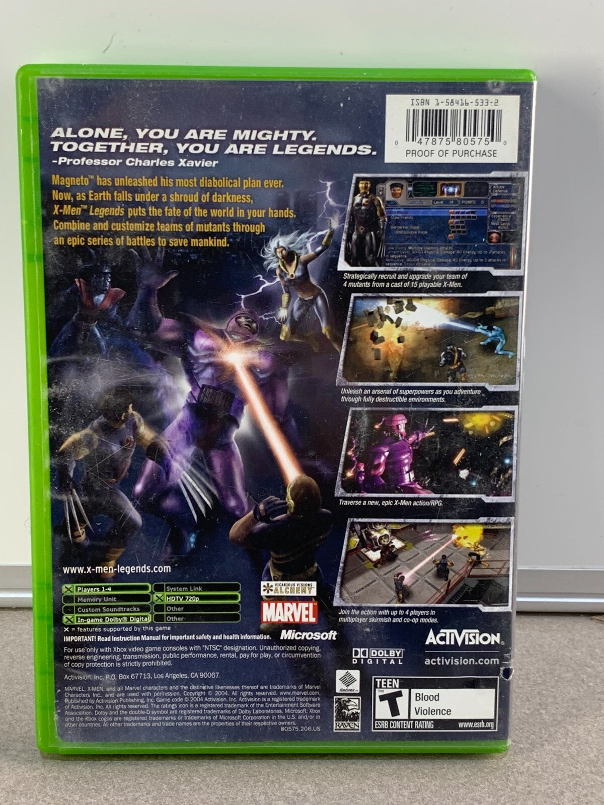 X-Men Legends (Microsoft Xbox, 2004)