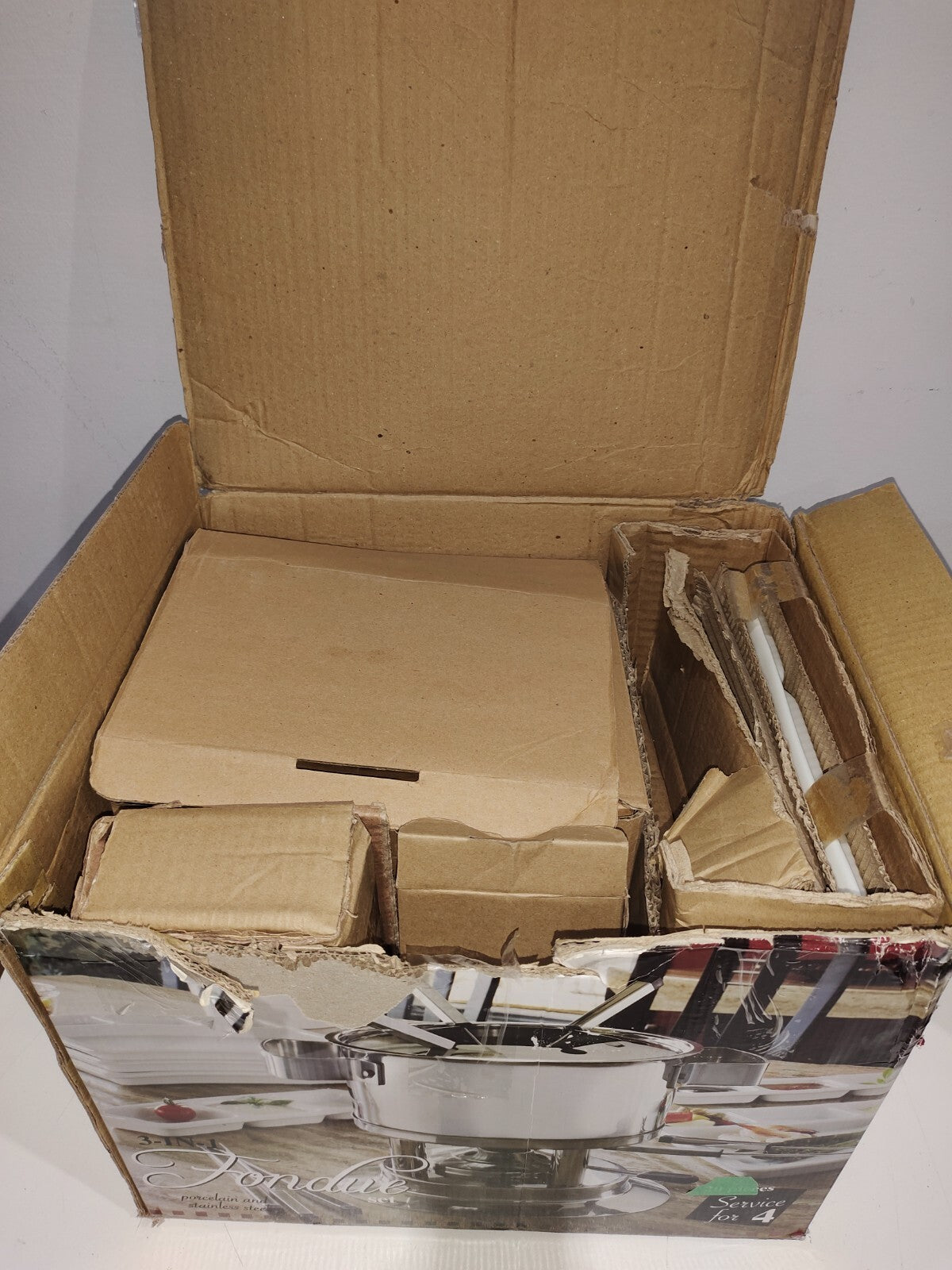 Fondue Set Porcelain and Stainless Steel - 3 in 1