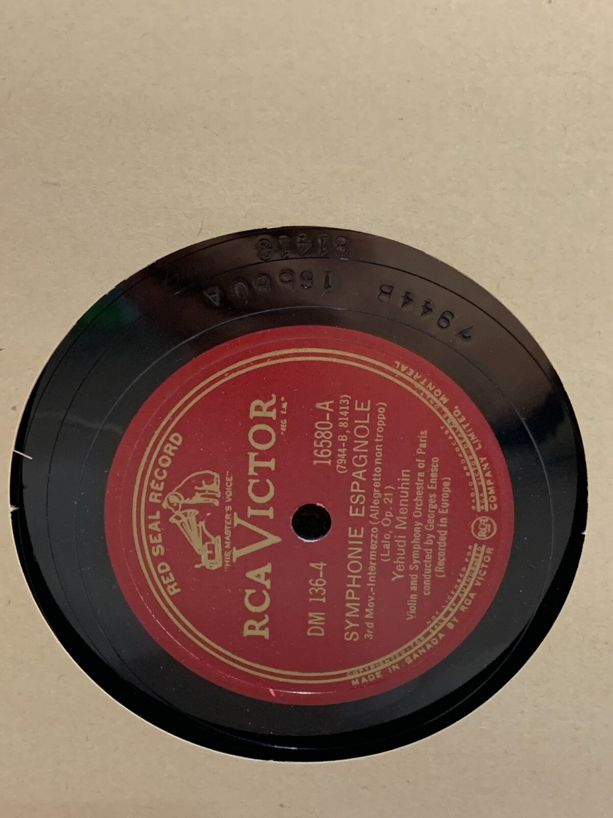 Georges Enesco - Symphonie Espagnole - RCA Victor DM136 EX