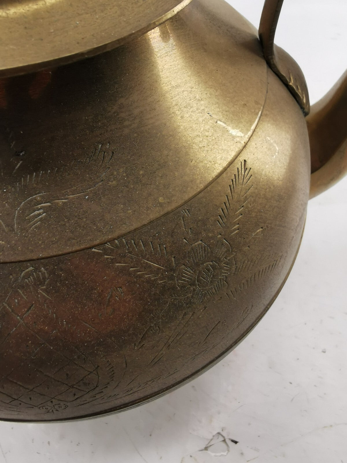 Vintage brass tea kettle