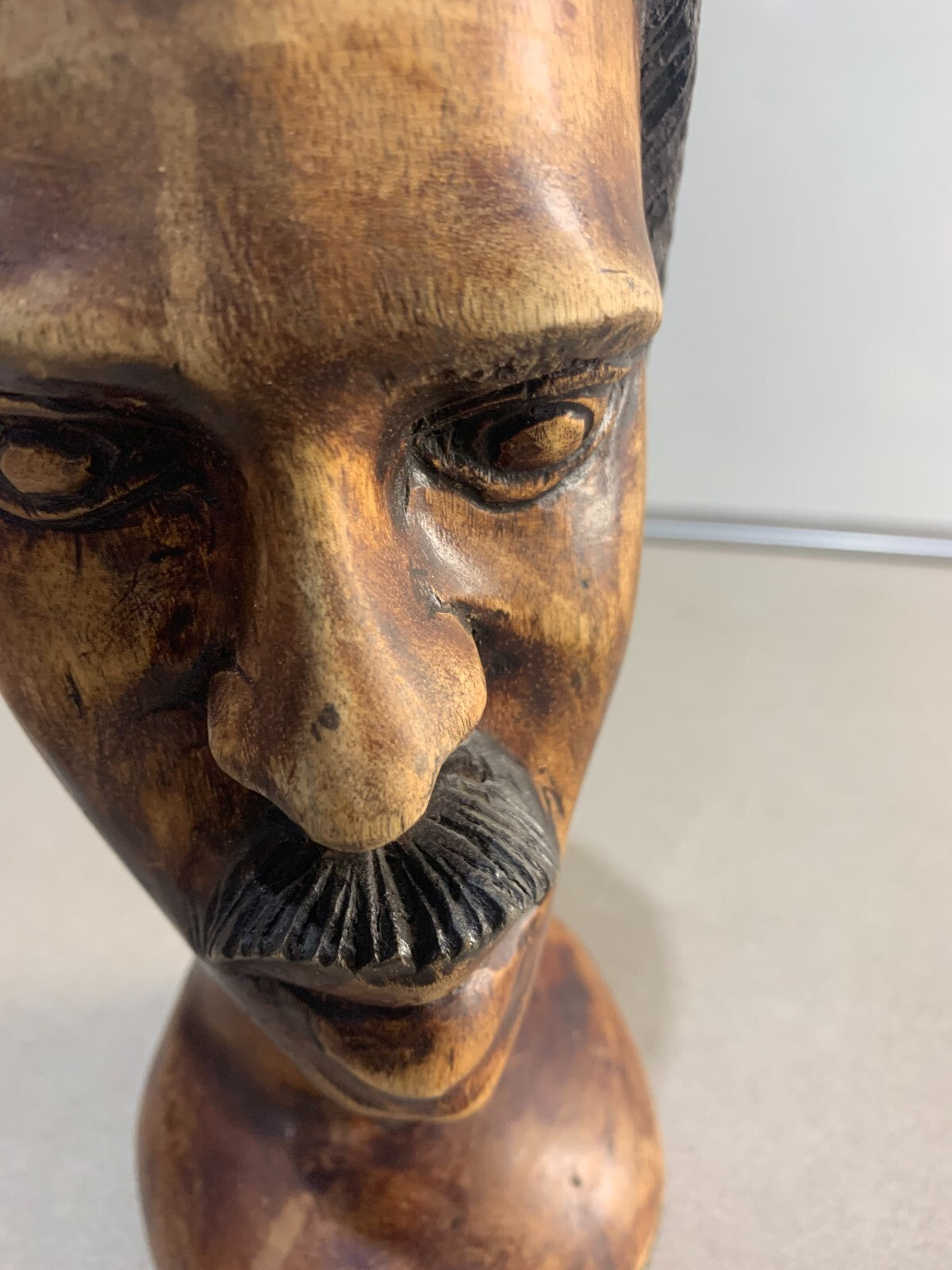 Beautiful Hand Carved Wooden Bust from Jamaica